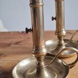 Paire de bougeoirs en laiton