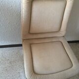 Set of 4 chairs in cream velvet seventies