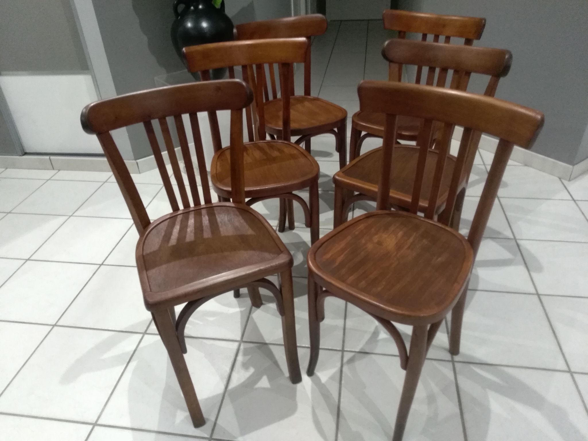 Suite de 6 chaises de bistrot Luterma année 1950