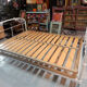 Old bed with box spring slats structure metal painted 140x190cm