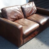 Two seater light brown sofa