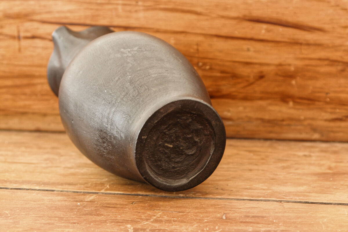 Black ceramic pitcher