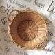 Round pan with rattan handles - vintage