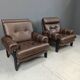Pair of leather armchairs made in Denmark, 1960s
