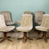 6 Swivel Bucket Chairs Scandinavian Design Vintage 60 70