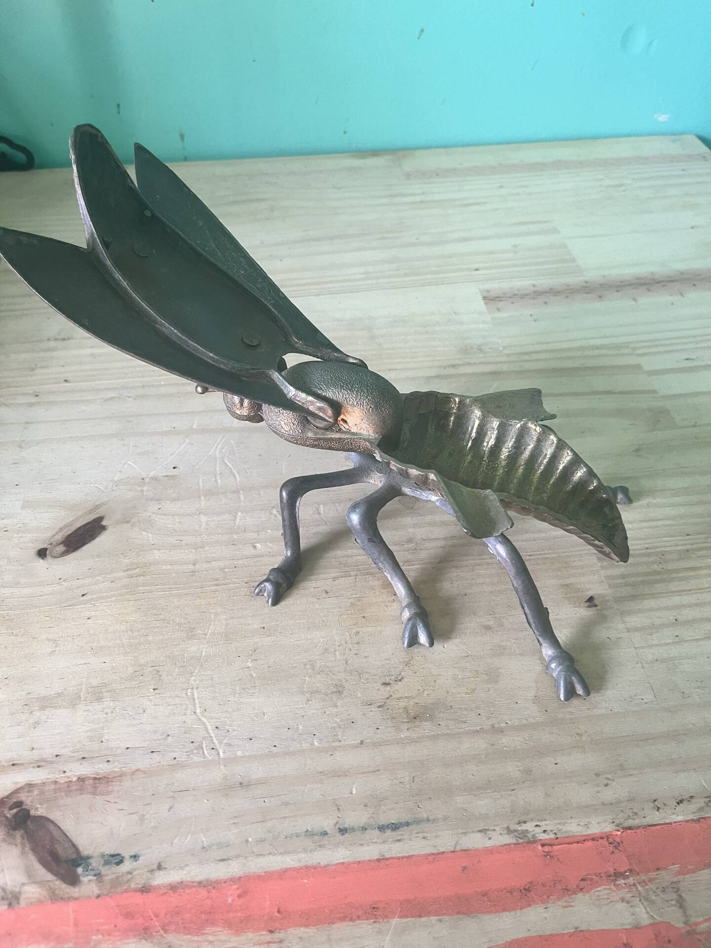 Vintage brass fly/cicada ashtray (17 cm) – Art wings
