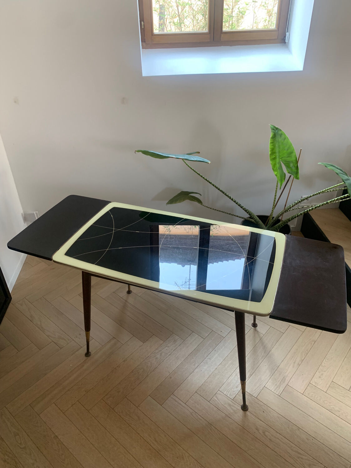 Hand-cranked coffee table