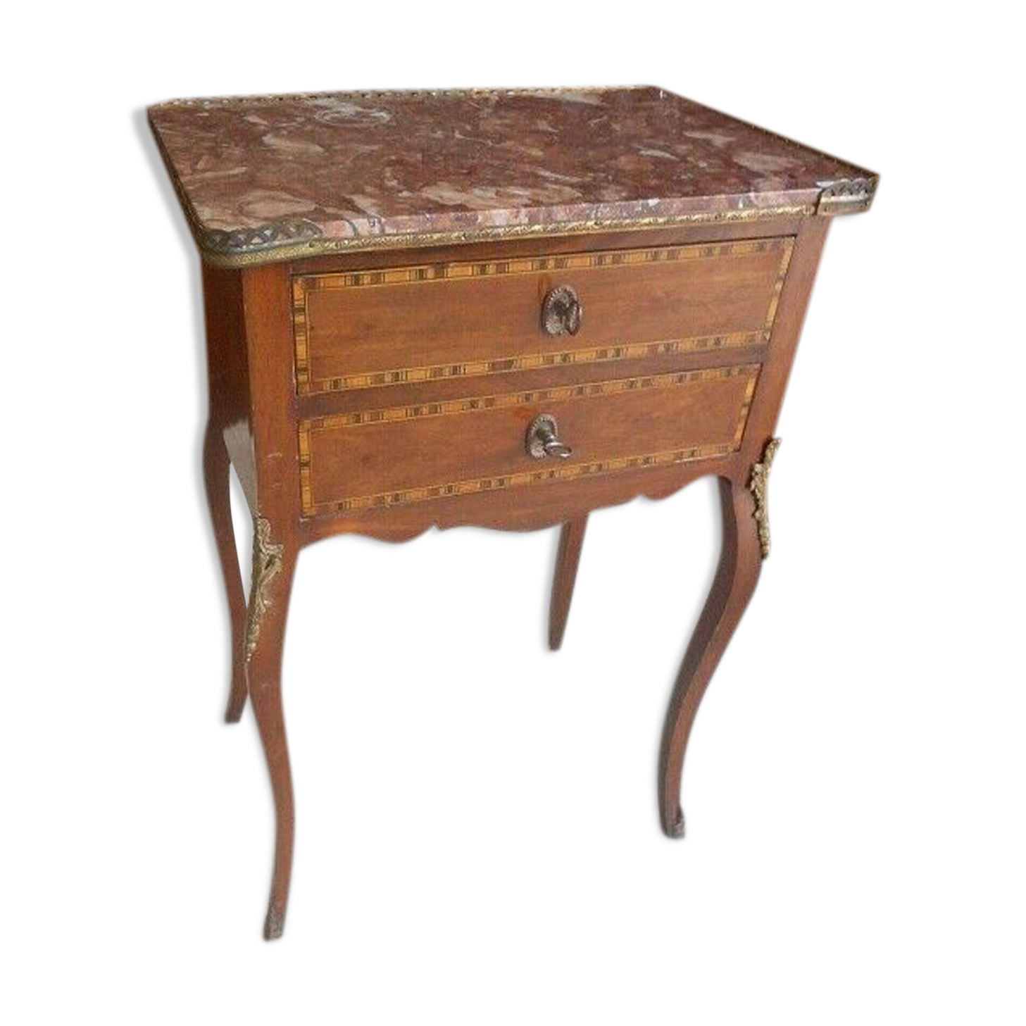 Bedside Louis XVI marqueterie with on 19th siecle