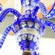 1940s Blue All Glass Chandelier, Czechoslovakia