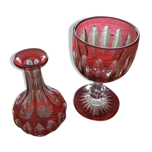 verre et flacon en cristal