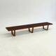 Vintage George Nelson long platform slat bench in teak wood