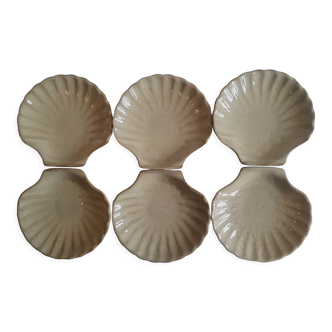 Set de 6 coquilles, ramequins, coupelles en céramique vintage