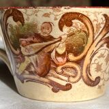 Set of 4 vintage Sarreguemines tea cups and 5 saucers