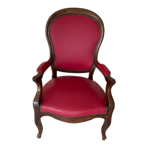 Fauteuil Louis XV en - cuir