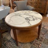 Art deco pedestal table, marble top