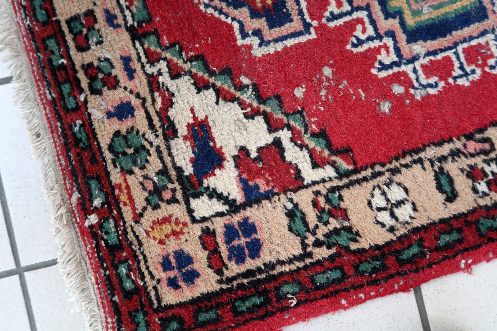 Tapis Vintage Hamadan en Laine (65cm x 89cm), Années 1970
