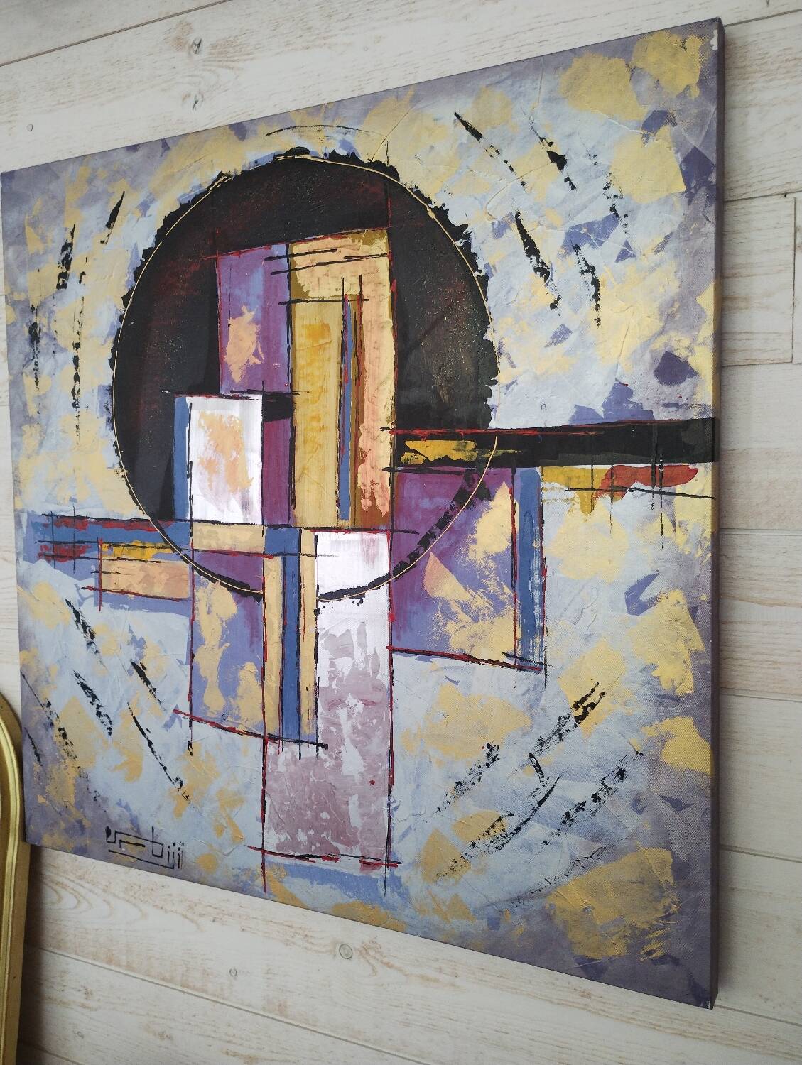 Tableau abstrait huile sur toile