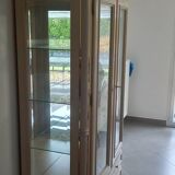 Display case in whitewashed oak