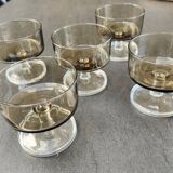 5 vintage champagne glasses