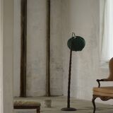 Organic Swedish floor lamp from the mid-century in burnt wood, Wabi Sabi, 1950s