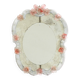 Italian mid-century wall mirror with a Murano glass frame and blossoms