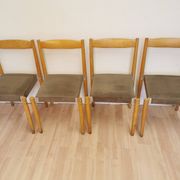 Vintage Miroslav Navratil Dining Chairs: 1970s Czechoslovakia, Gray Fabric