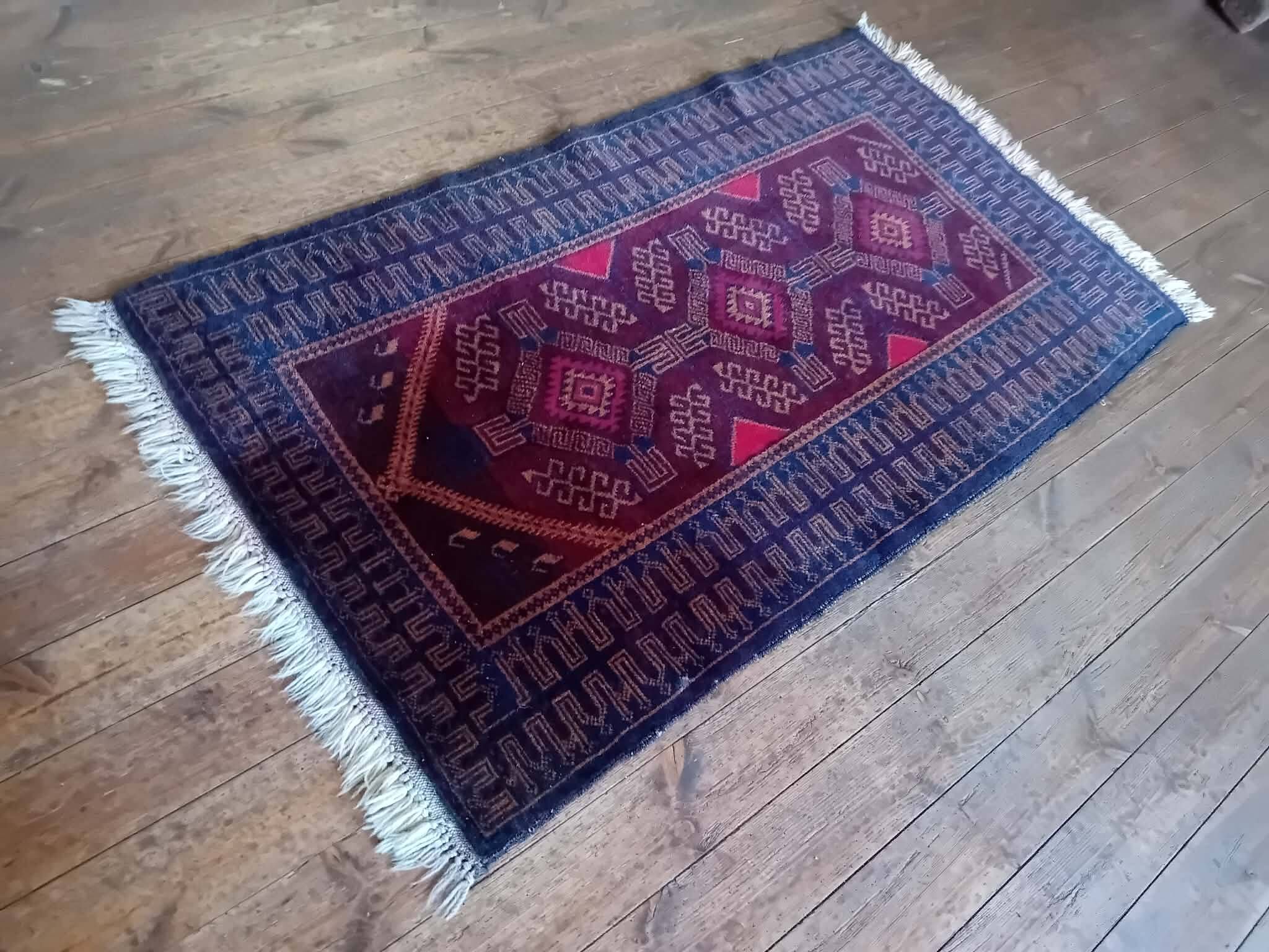 Handmade Afghan Belouch rug 155x90cm