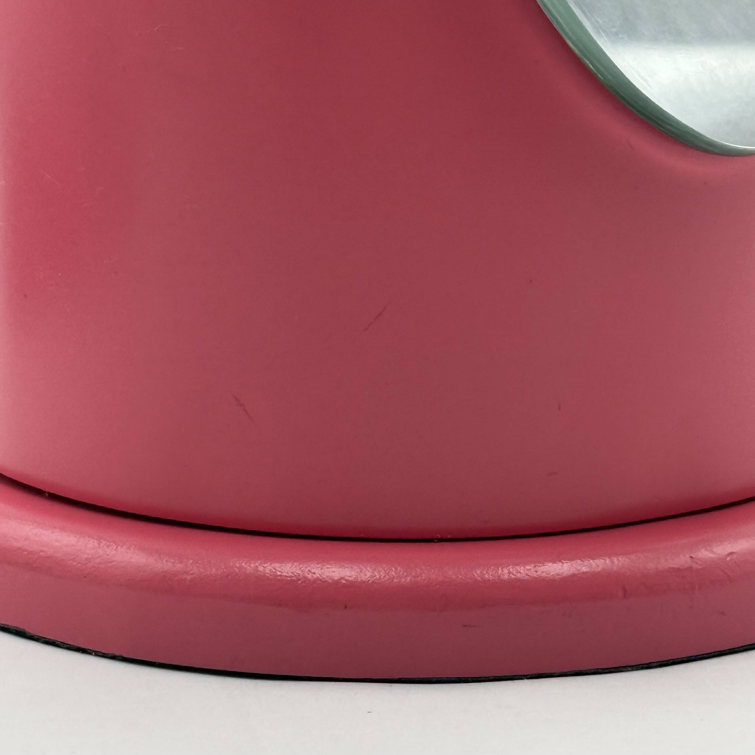 Miroir vintage fuchsia style rouge à lèvres en plastique et verre, Italie, années 1970