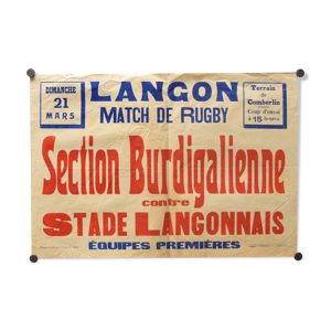 Affiche Match de Rugby