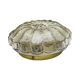 HP Leuchten Amber Flower Ceiling Lamp Pressed Glass Mid-Century Model 65282