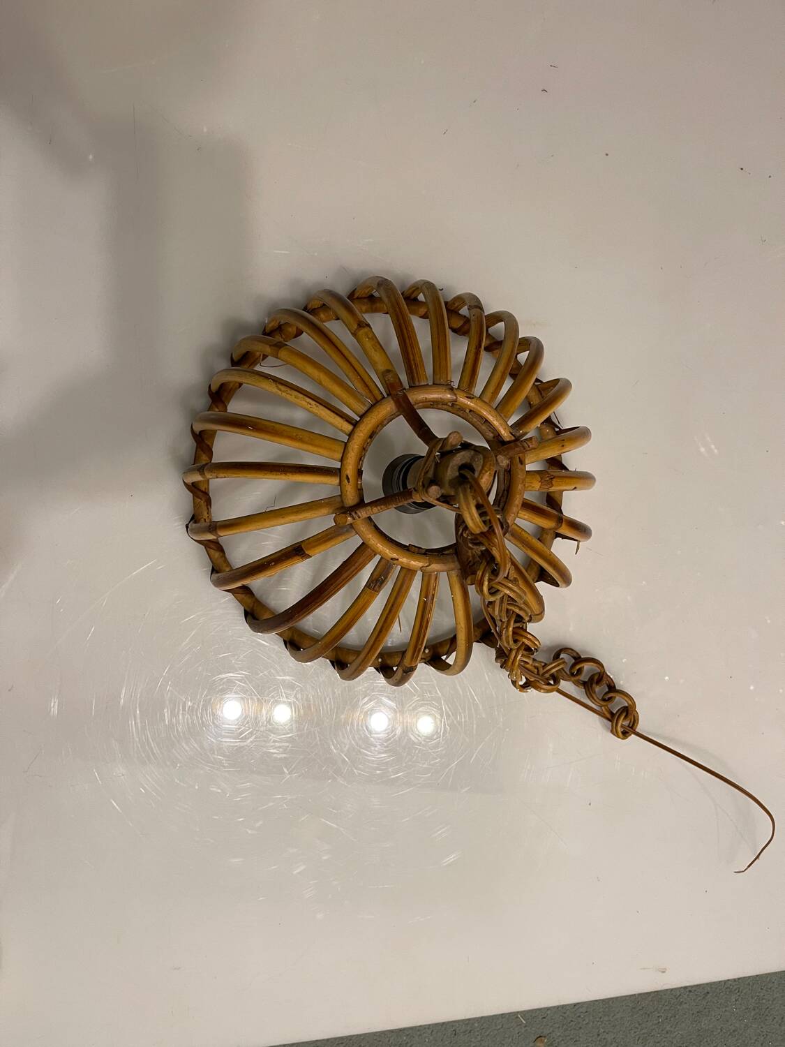 Handcrafted  Rattan Light Pendant 1960’s