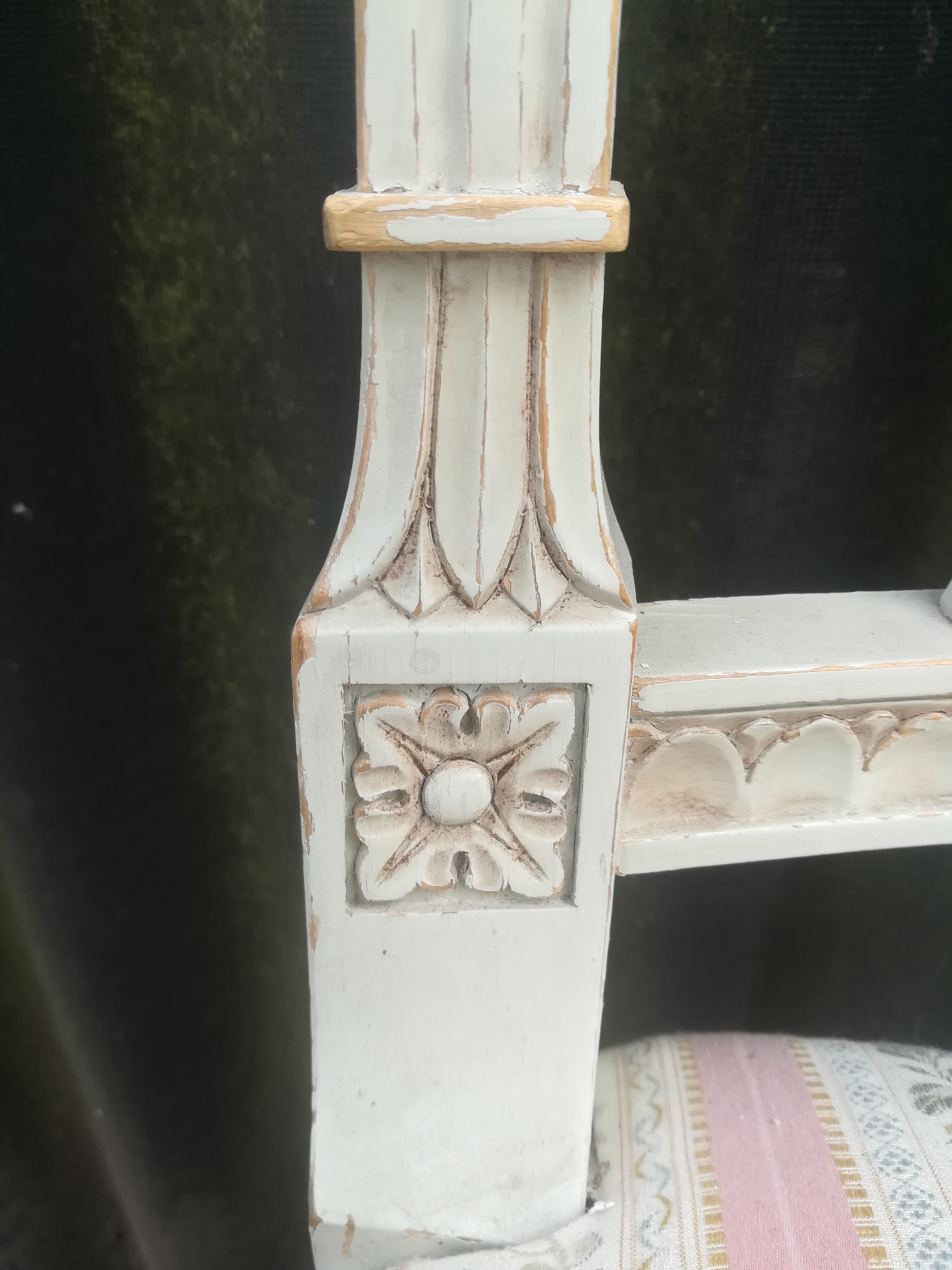 Series of 4 patinated Louis XVI style chairs