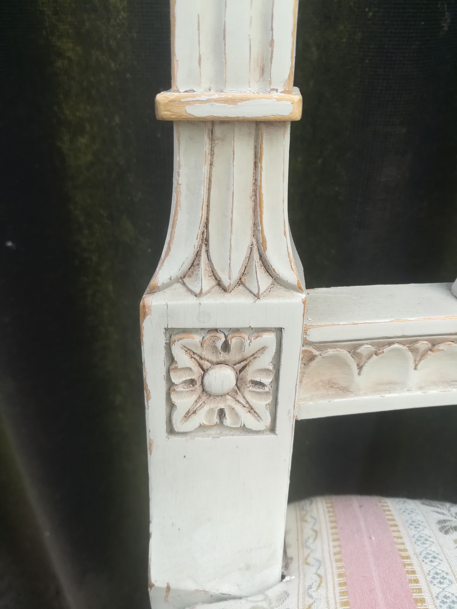 Series of 4 patinated Louis XVI style chairs