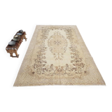 Beige Oushak Anatolian Floor Rug sku 844
