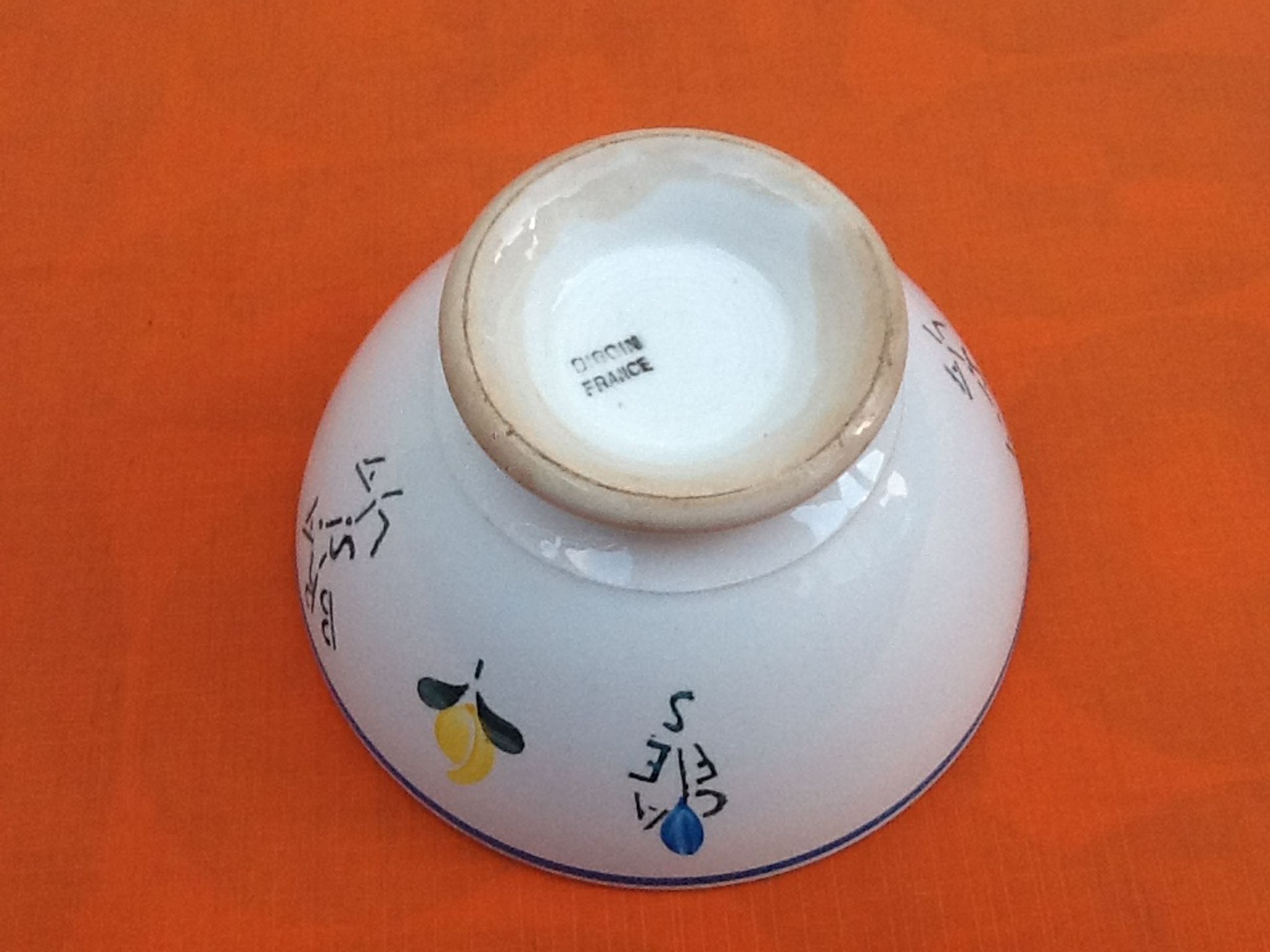 Old "Cafés Brasila" earthenware Digoin France Hand-painted