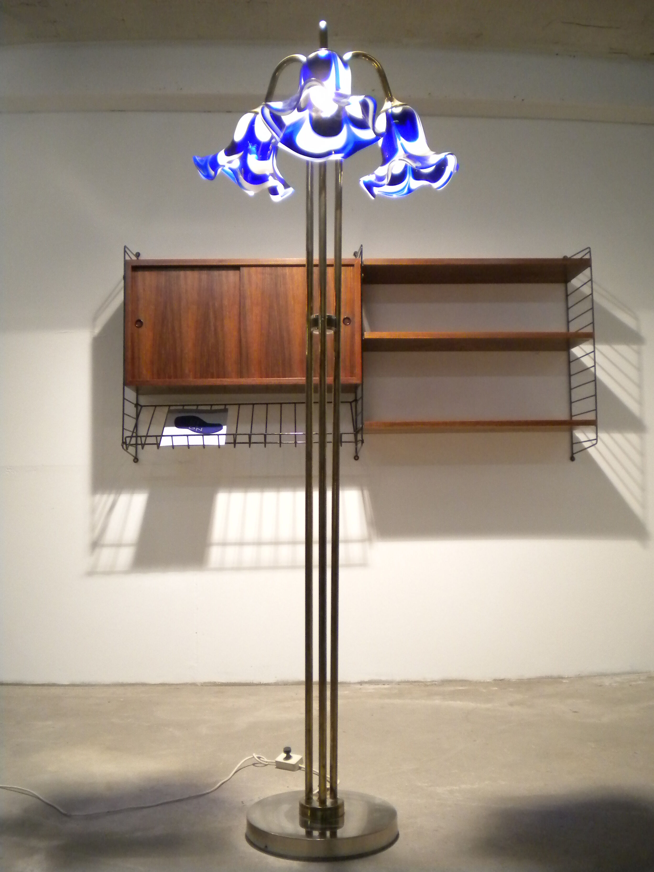 Lampadaire italien en verre Murano des années 60 design