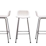 Rohe Noordwolde set of 3 Rattan Bar Stools 1960s Holland