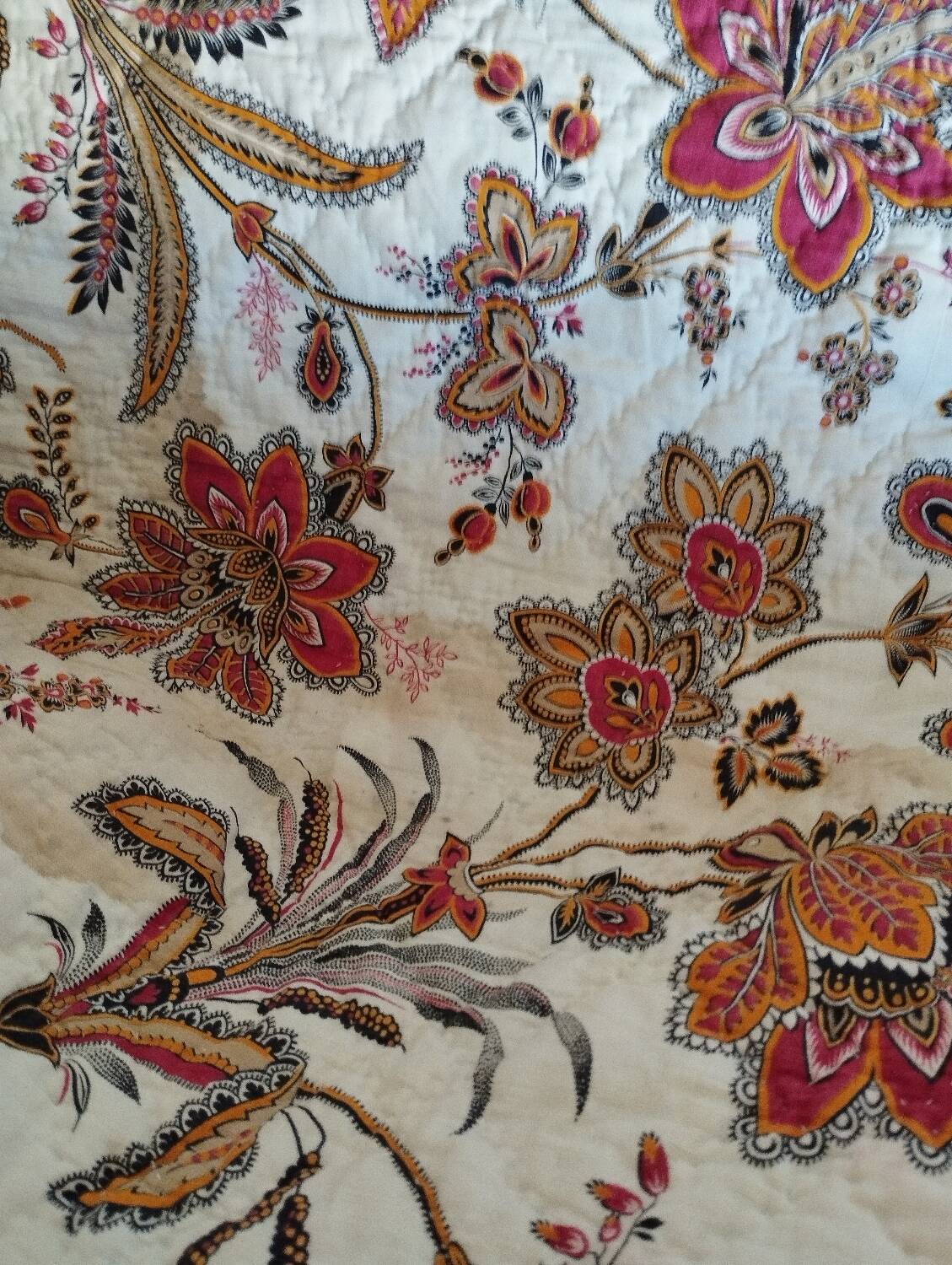 Old 2-sided Provençal pique cotton boutis