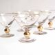 Série de 6 coupes à champagne cerclée or