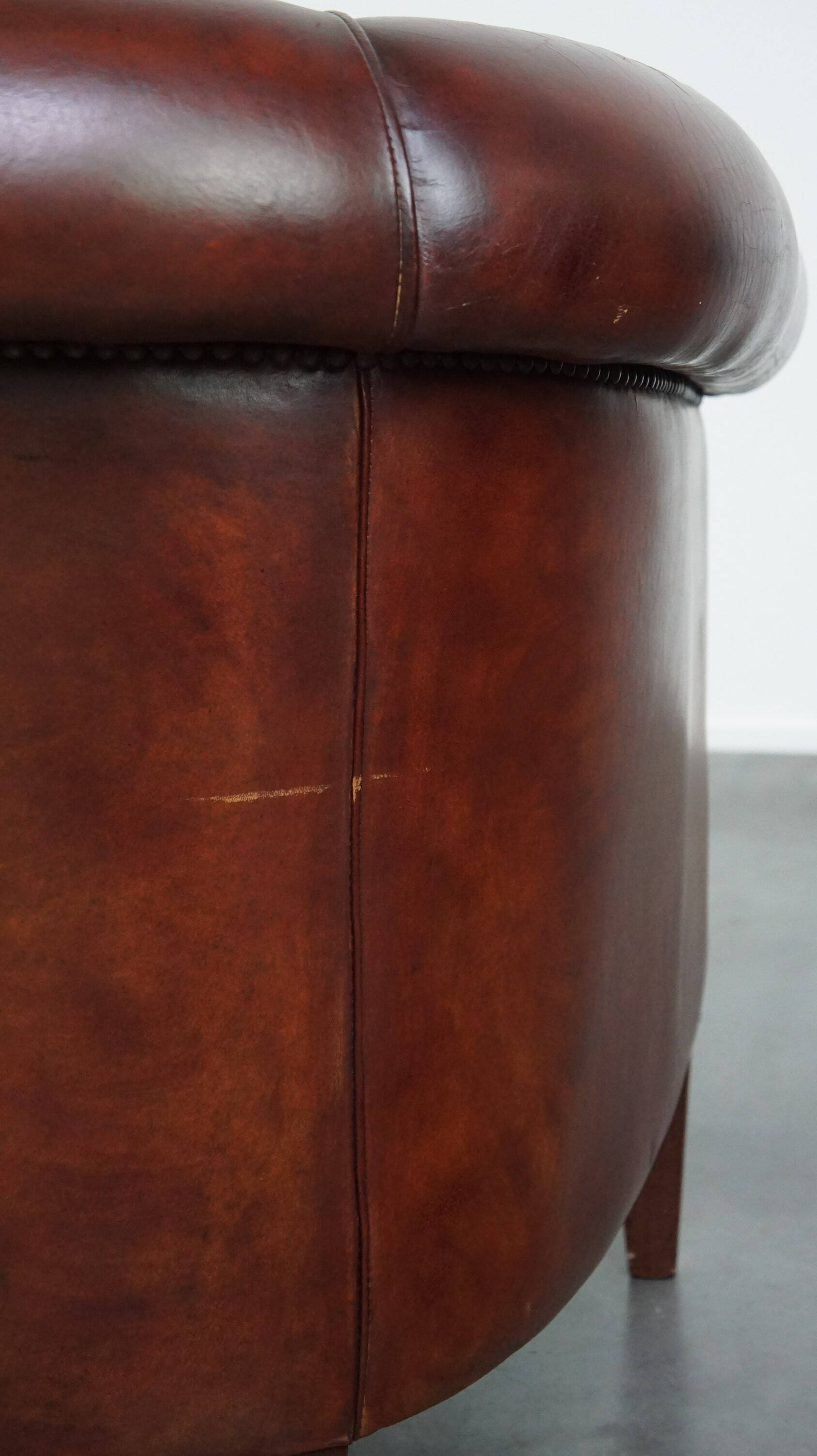 sheepskin leather club armchair