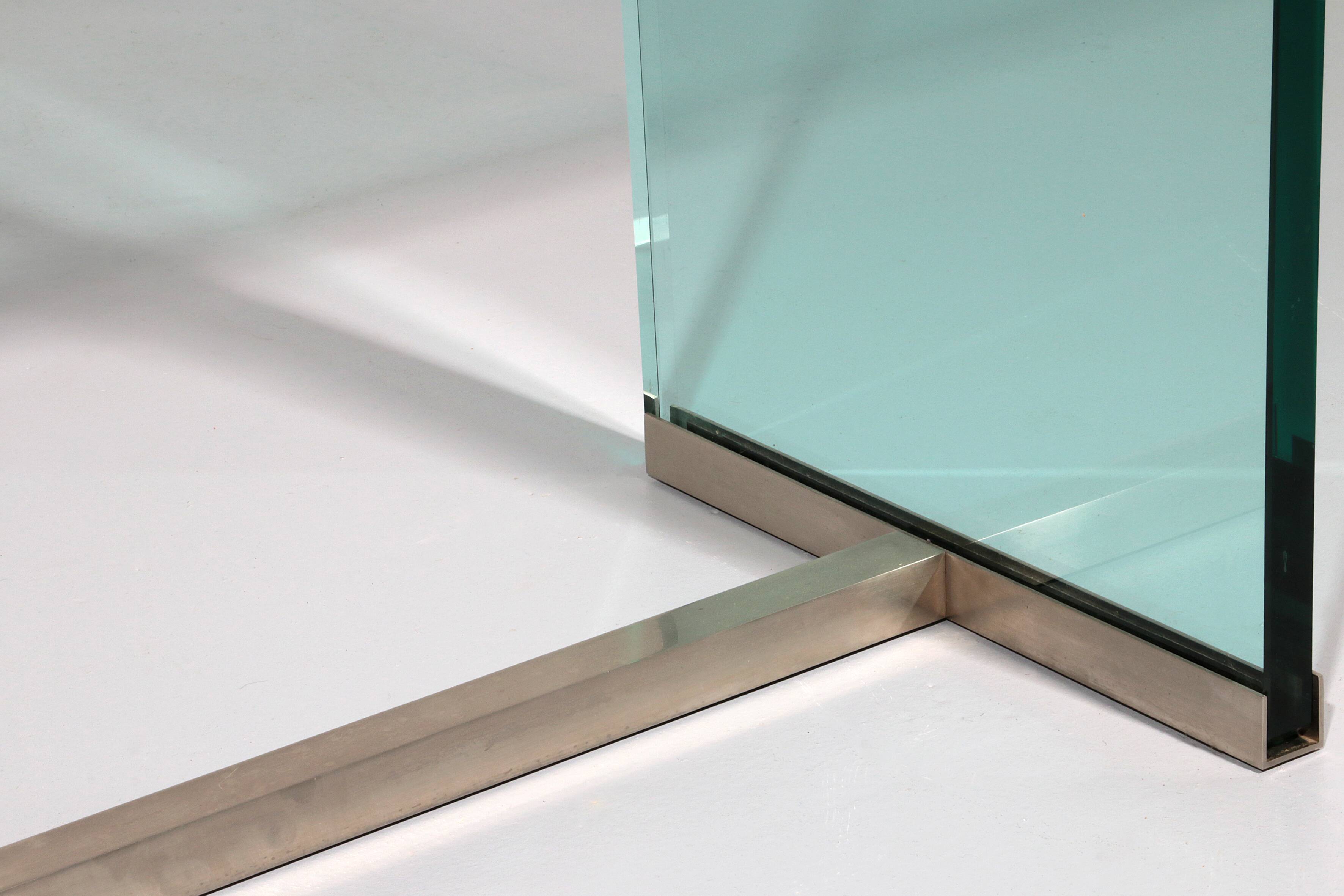 Peter Ghyzcy Side Table Model T30 solid glass 1960