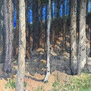 Tableau, watercolour attributed to G. Girardot (1856-1914), Forest landscape circa 1900.