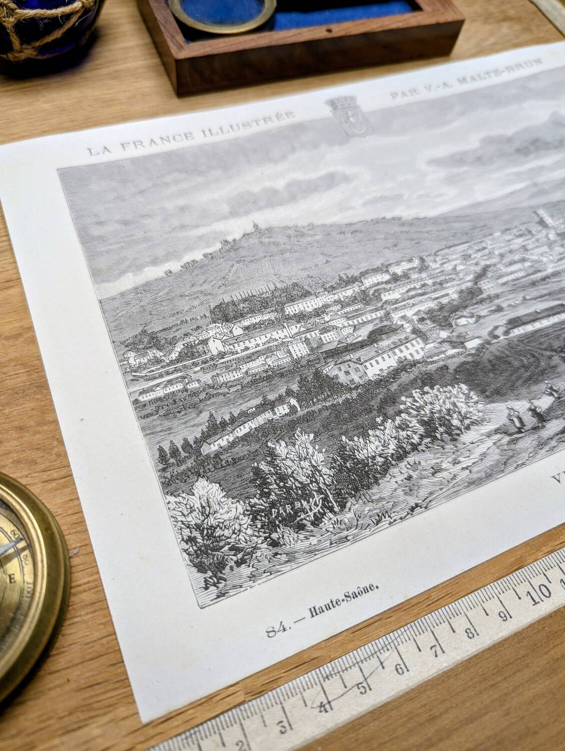 Vesoul, Haute-Saône, printed illustration from 1883.