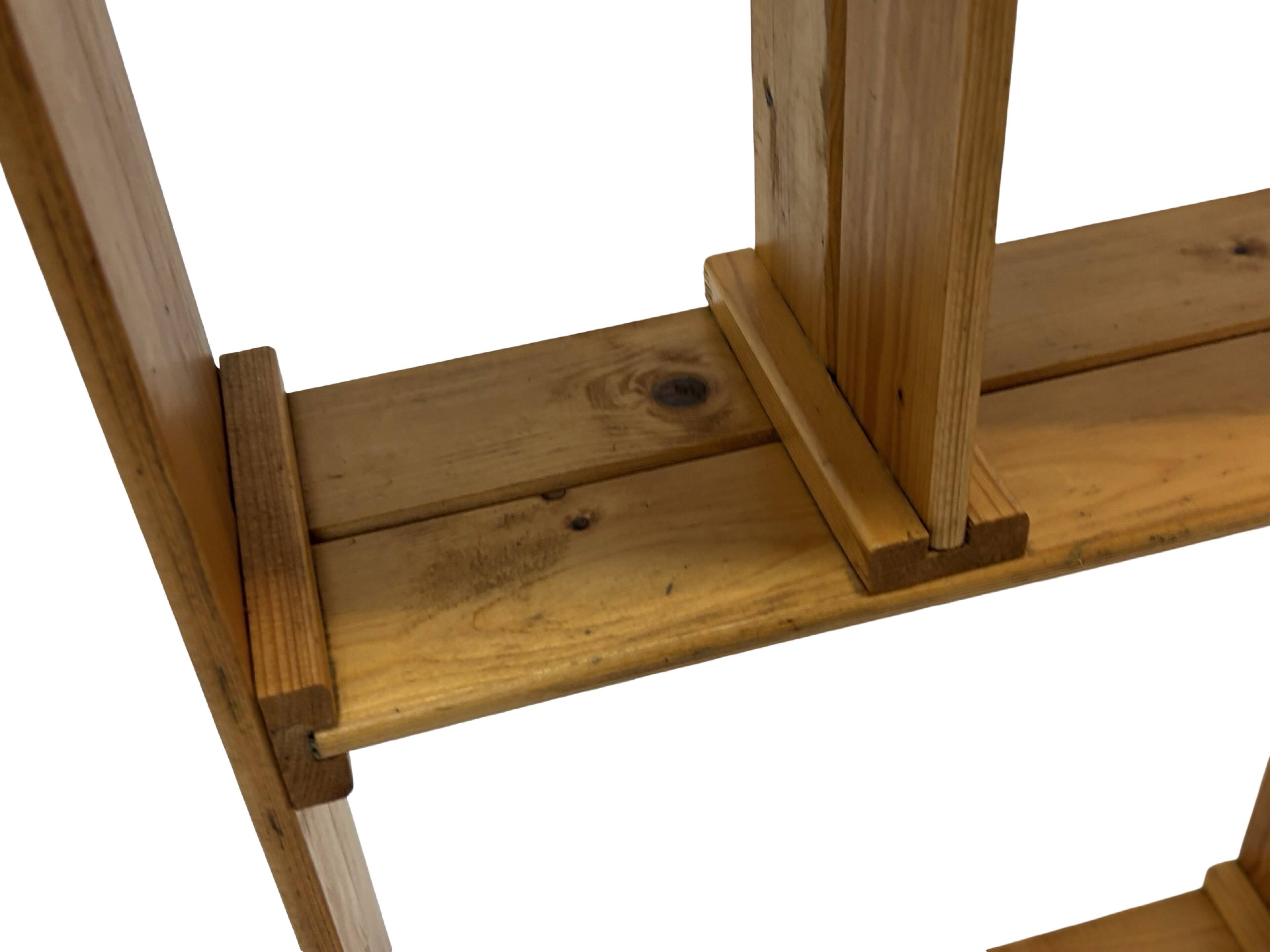 Vintage Wall shelf rack Pinewood wood 70s design