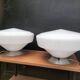 Paire de lampes opaline