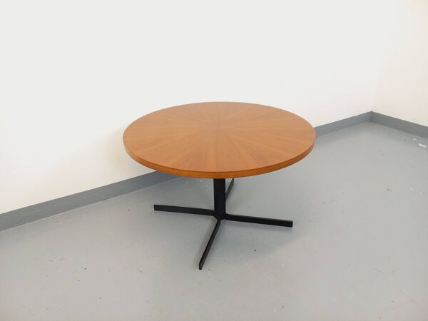 Grande table basse ronde style scandinave vintage modulable en table