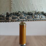 Solid brass candle holder lamp and vintage fabric