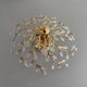 Flush mount Flower Design in crystal glass and gilded metal, 1980s, Germany