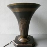 Art Deco cornet lamp, signed A Ducobu, narcissus