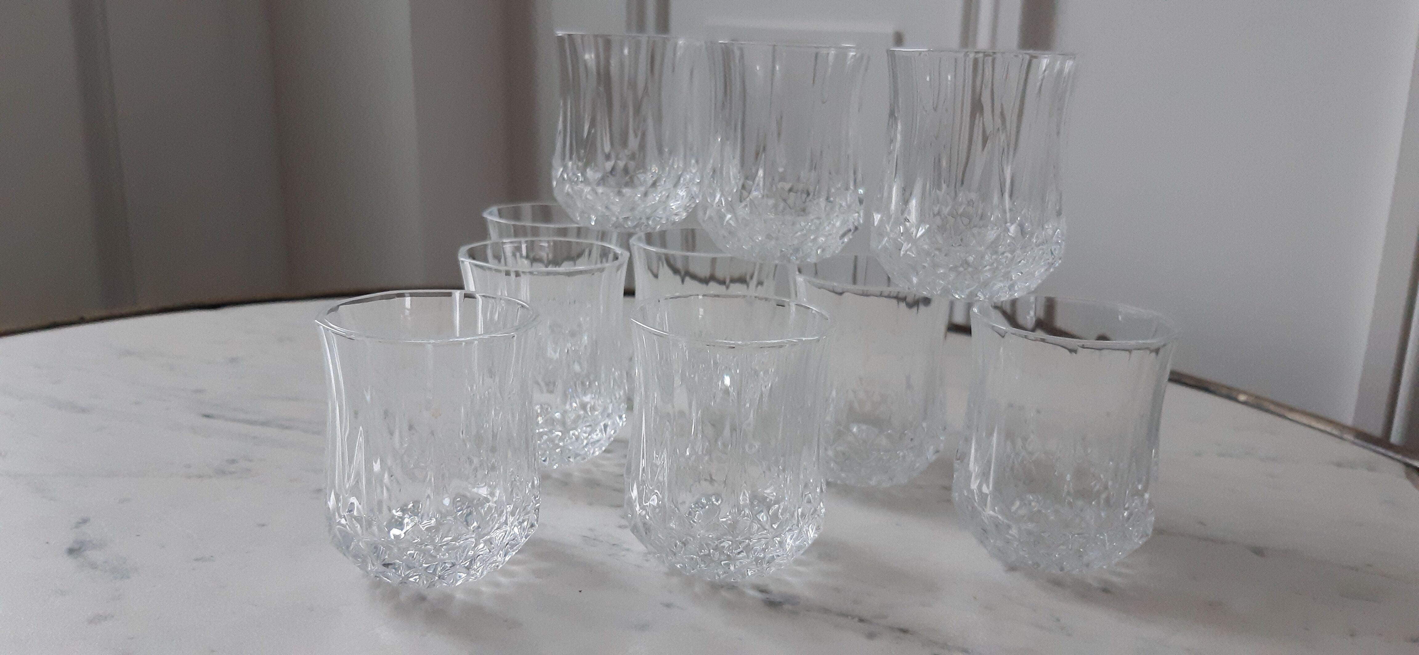 Set of 10 liquor glasses / crystal shots